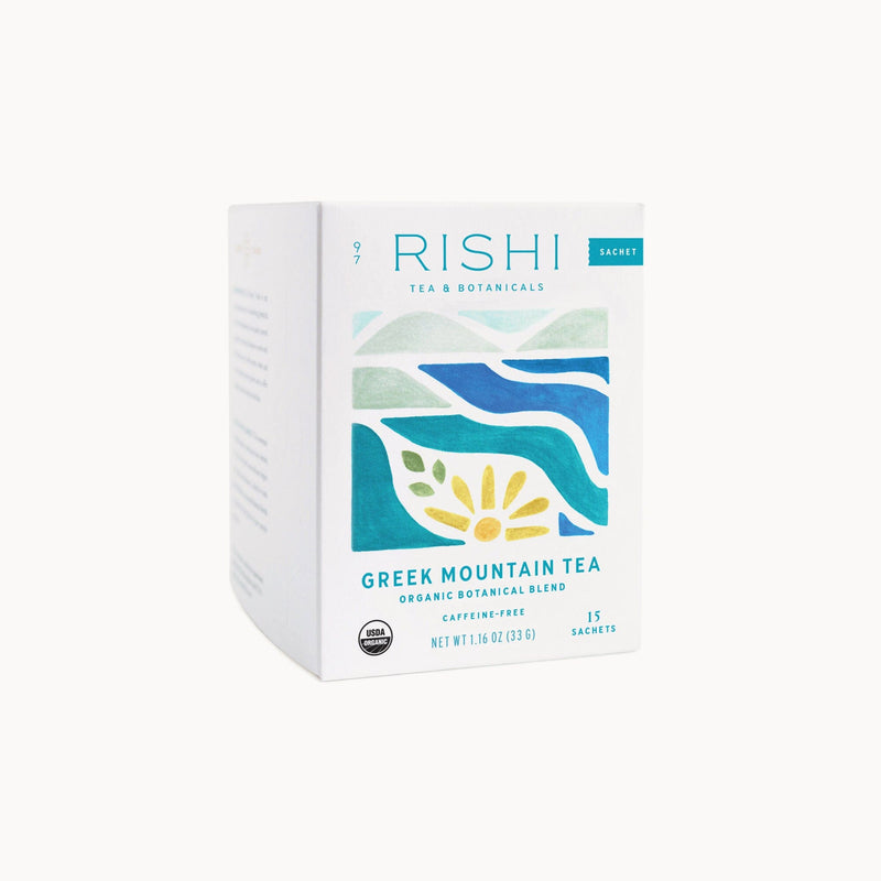 Rishi Tea & Botanicals' Greek Mountain Tea from the Greek mountains.